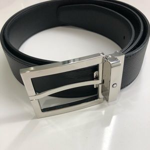 Mont Blanc black leather belt
